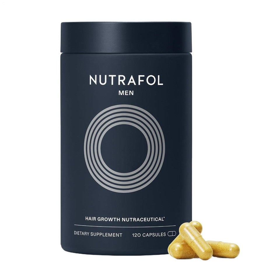 Nutrafol Men's Hair Growth Supplements clinically tested for visibly thicker hair 120 capsules